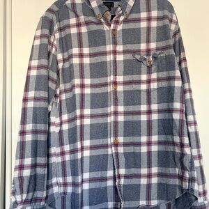 J. Crew Red and Gray Plaid Shirt